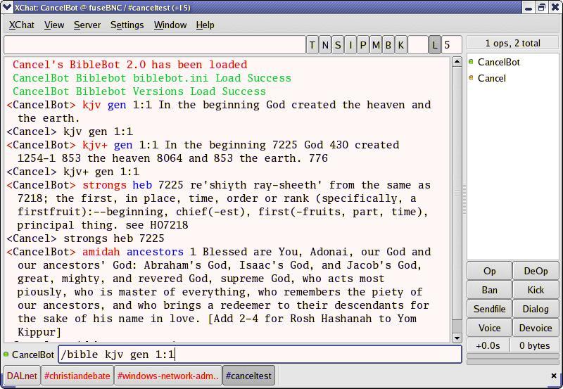 Bible Bot 1.6 : Main window