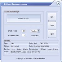 BitComet Turbo Accelerator 2.8 : Main Window