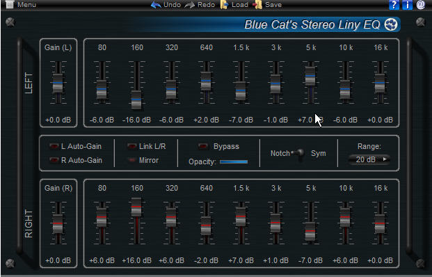 Blue Cat's Stereo LinyEQ - VST (Demo) 4.1 : Main window