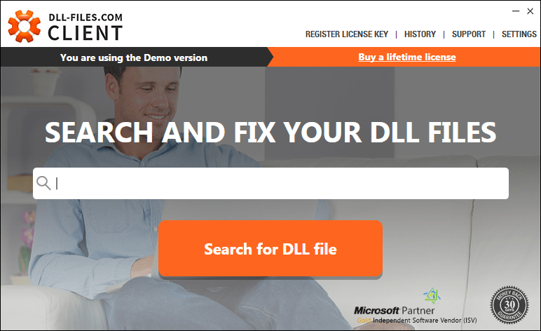 DLL-Files.com Client 2.1 : Main window