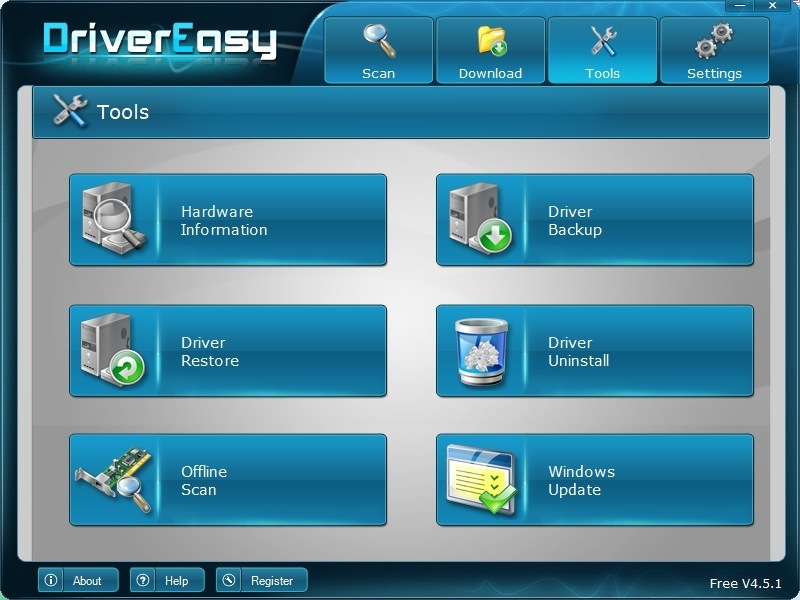 DriverEasy 4.5 : Tools Tab