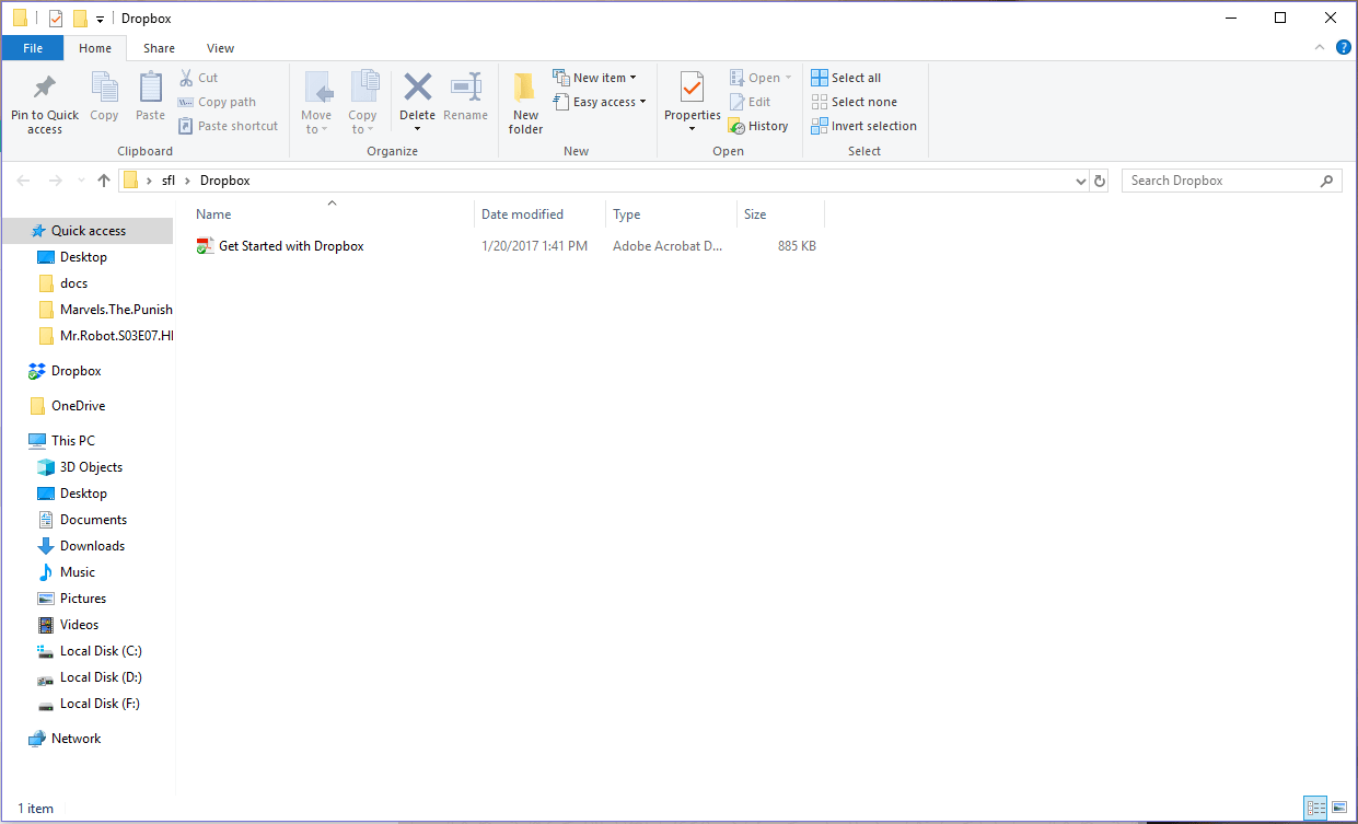 Dropbox 40.4 : Main window