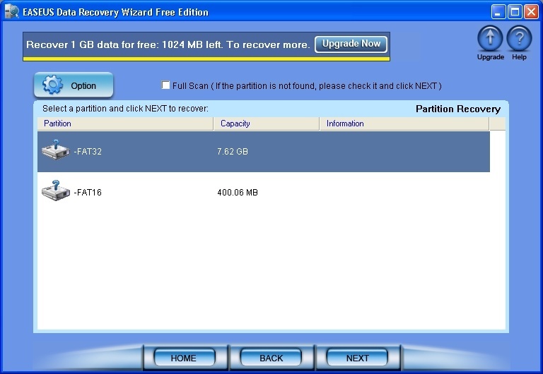 EASEUS Data Recovery Wizard Free Edition 5.0 : Partition Recovery Tool