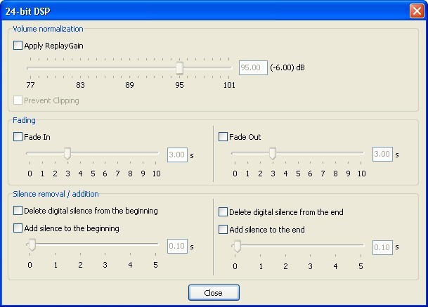 EZ CD Audio Converter 1.0 : DSP Window