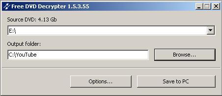 Free DVD Decrypter 1.5 : Main interface