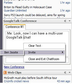 GoogleTalk Sidebar Conference 1.0 : Main window