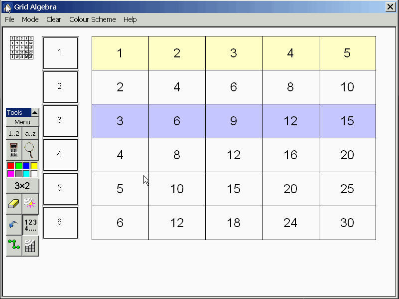 Grid Algebra 1.0 : Main window