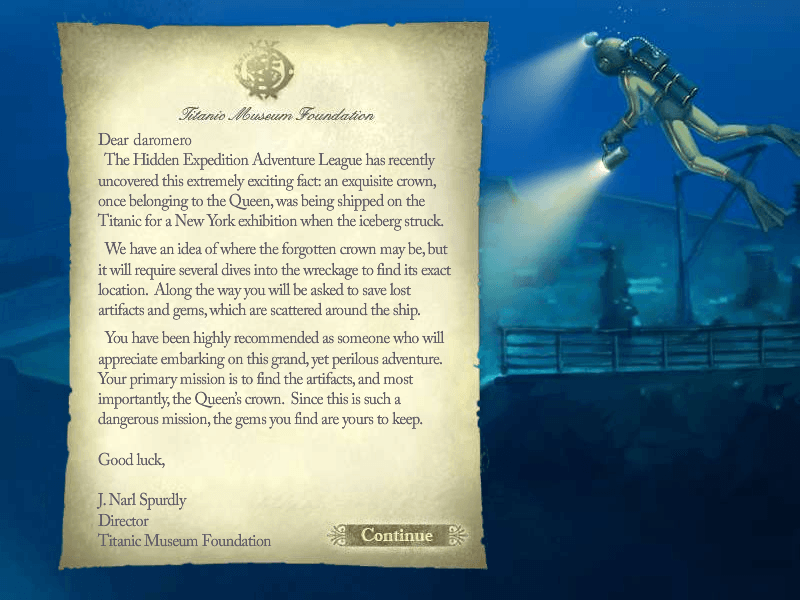 Hidden Expedition: Titanic : Story