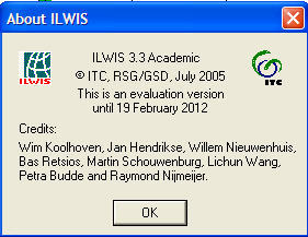 ILWIS Academic 3.3 : About Window