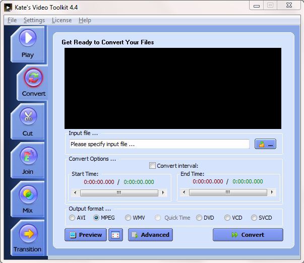 Kate's Video Toolkit 4.4 : Convert Screen