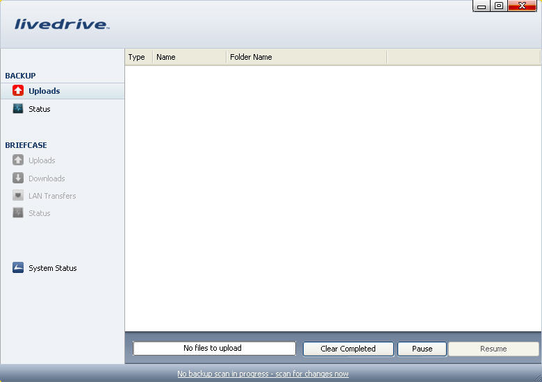 Livedrive 1.4 : Main window