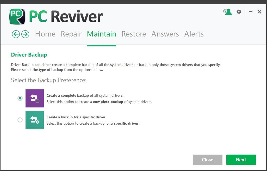 PC Reviver 2.3 : Driver Backup Tool