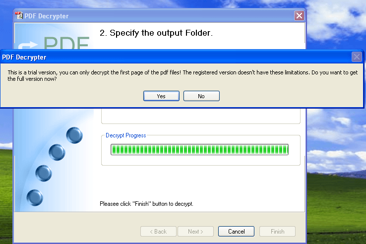PDF Decrypter 2.5 : Decryption finished