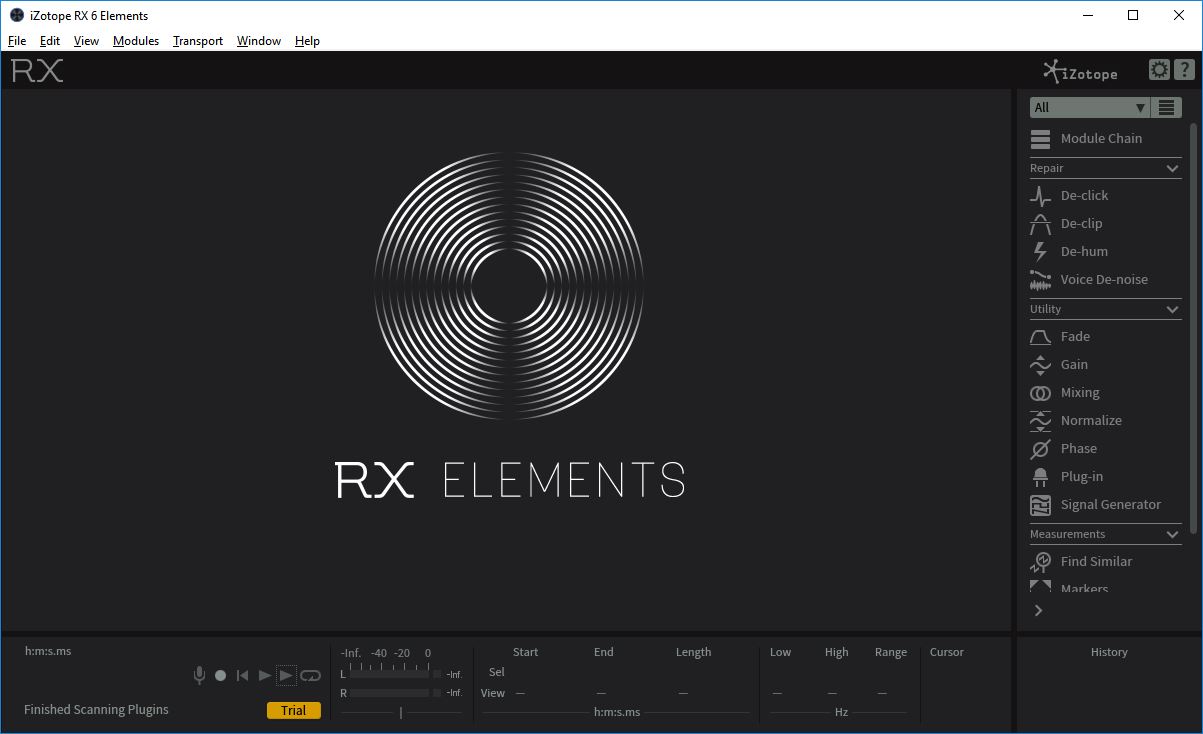 RX Elements 6.0 : Main Window.