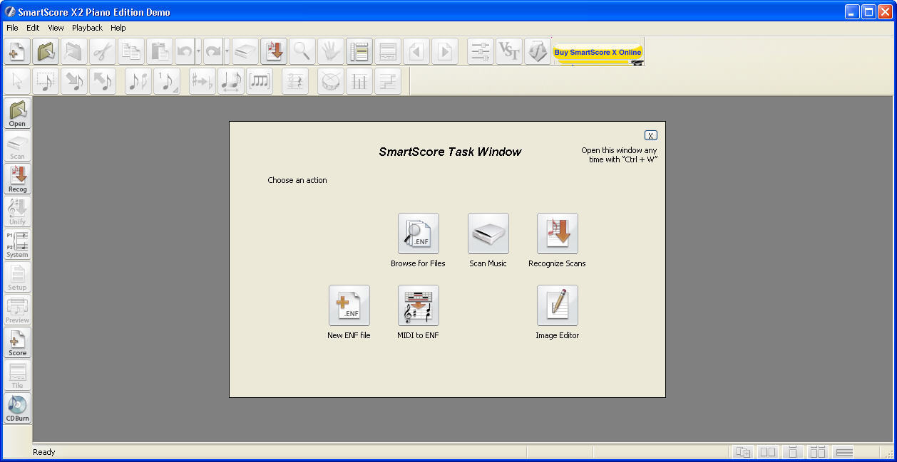 SmartScore X2 Piano Edition Demo 10.5 : Main Window