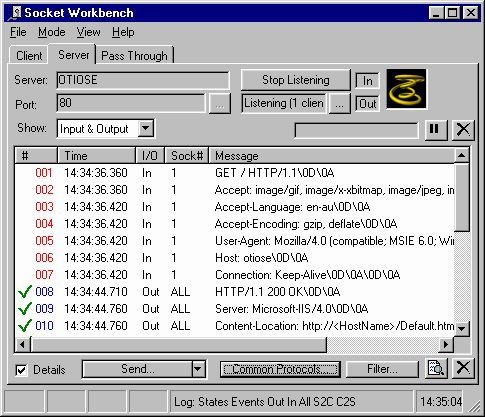 Socket Workbench 3.1 : Main Window