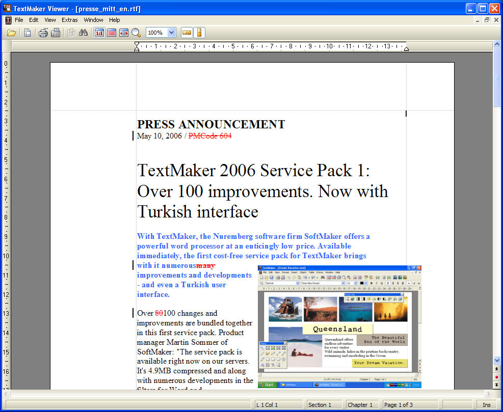 TextMaker Viewer 2006 : Main Window