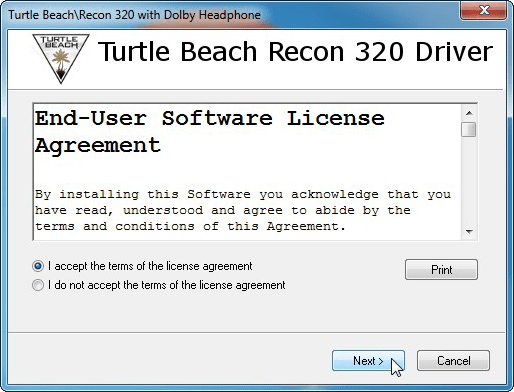 Turtle BeachRecon with Dolby Headphone 1.3 : Main window