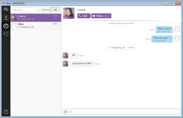 Viber 5.2 : Chat window