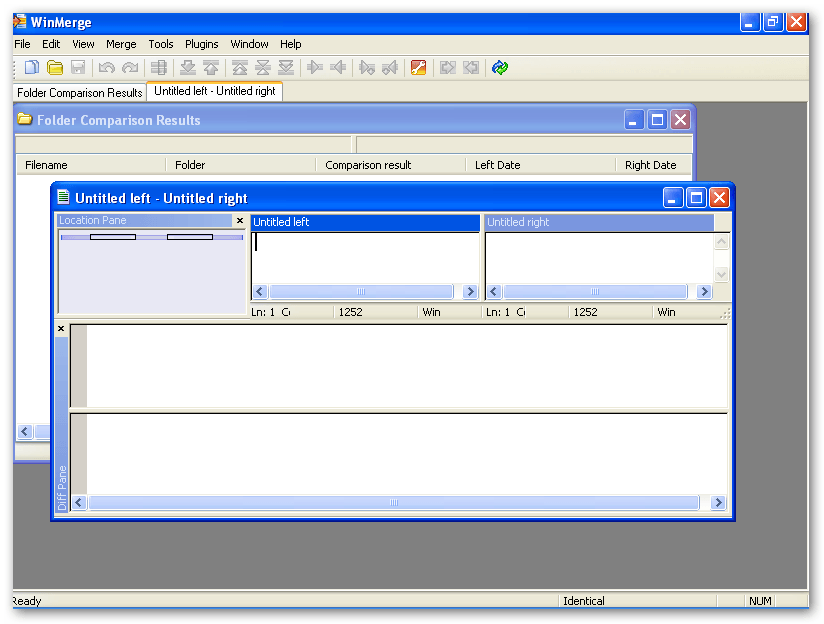 WinMerge 2.8 : New file/folder window